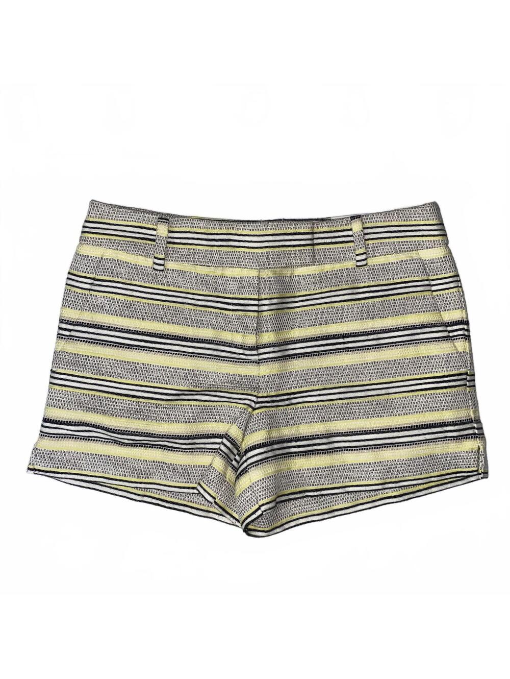 NWT LOFT Striped Riviera Shorts Size 2 Yellow Navy White Summer Preppy